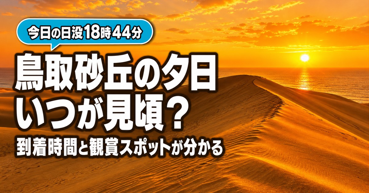 鳥取砂丘の夕日の紹介画像